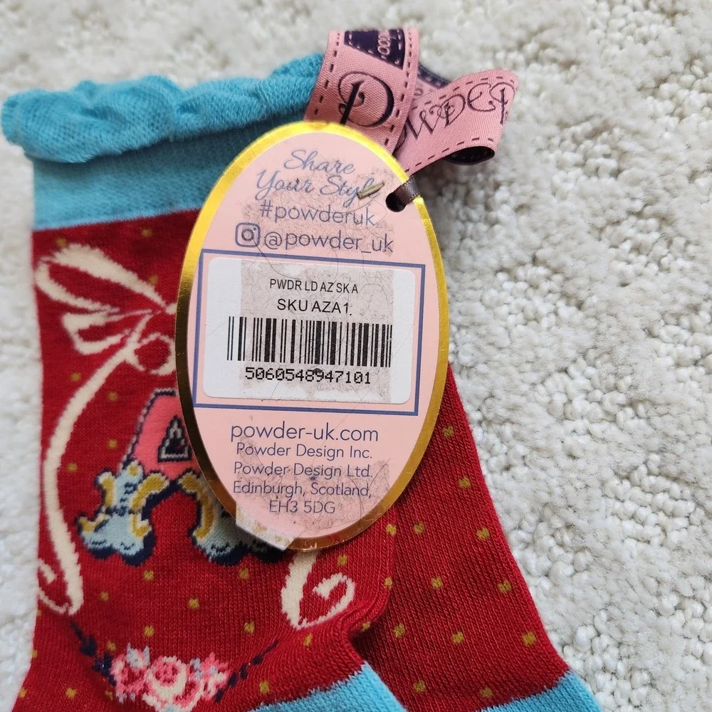 Bamboo Alphabet‎ Socks Letter A Floral Polka Dot Ruffle Cuff NEW